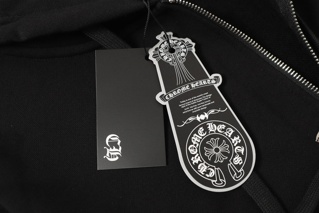 Chrome Hearts Colorful Rhinestone Hoodie - Black Gothic Street 2608