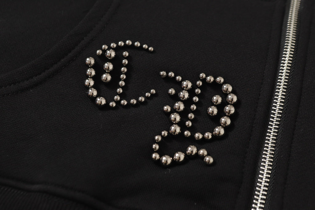 Chrome Hearts Rhinestone Cross Hoodie - Black Gothic Streetwear 2633