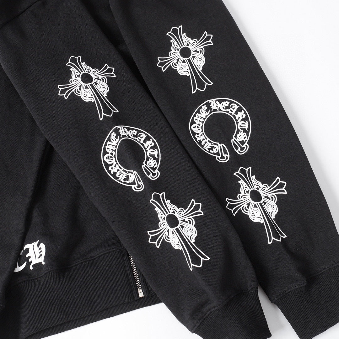 Chrome Hearts Hoodie - Black Street Style Embroidered 851